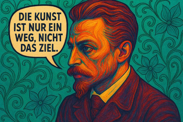 Rainer Maria Rilke, Impressionismus, Comic, Blumentapete, türkis,