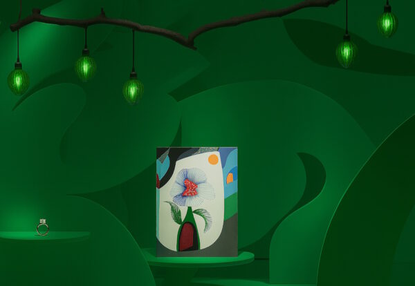 Grußkarte, Fadendesign, grünes Licht, Design,
