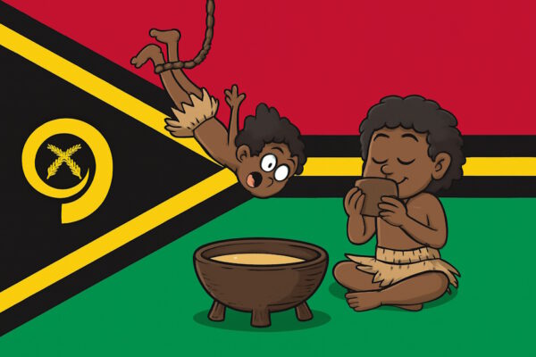 Flagge von Vanuatu, Vanuatu, Land-Dave, Kava-Drink,