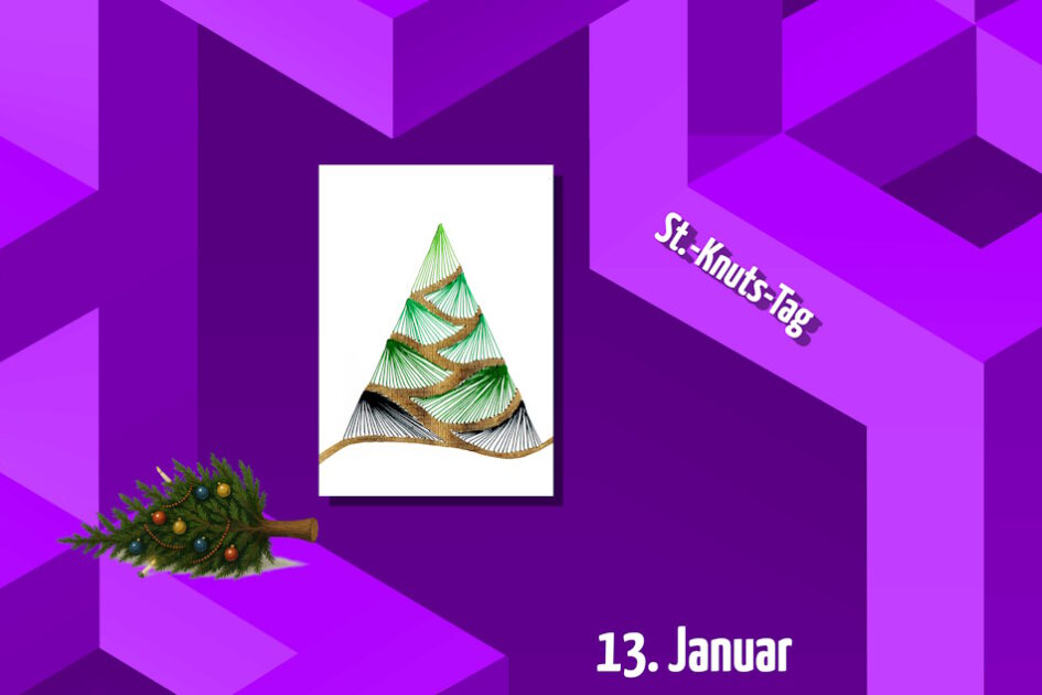 violett, Grafik, Geometrie, Grußkarte, Fadendesign, Tannenbaum,
