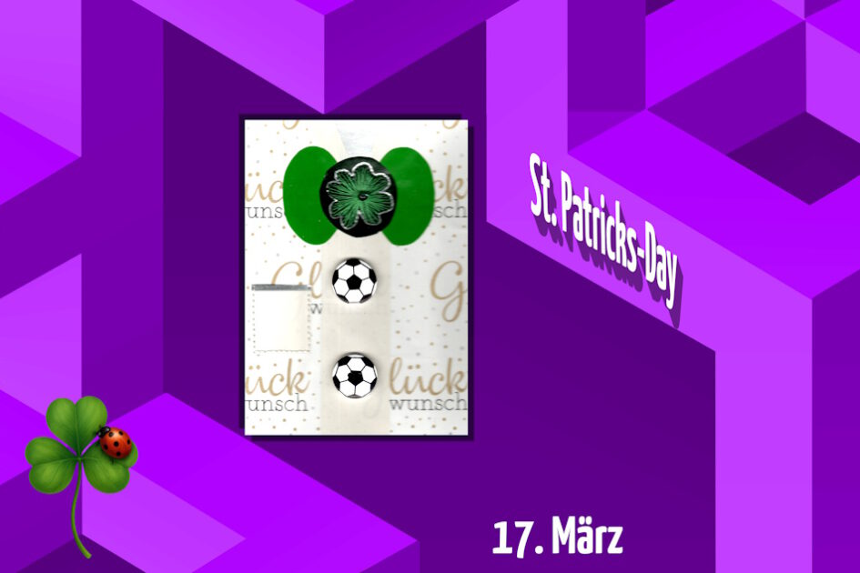violett, Grafik, Geometrie, Grußkarte, Fadendesign, Kleeblatt, Marienkäfer, Glücksbringer,