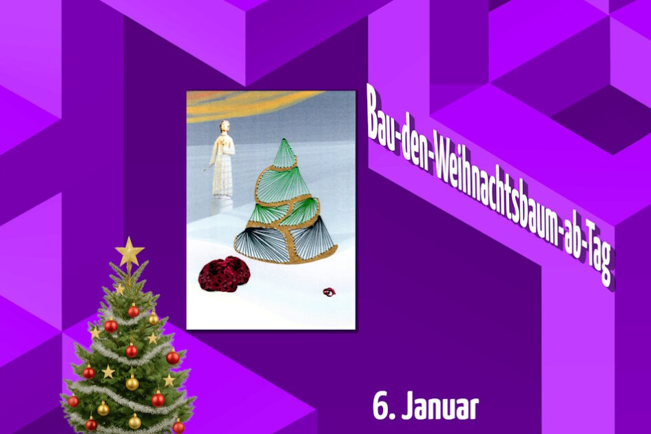 violett, Grafik, Geometrie, Grußkarte, Fadendesign, Kunstkalender, Grußkarte, Weihnachtsbaum,