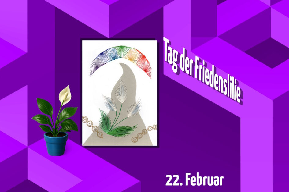 violett, Grafik, Geometrie, Grußkarte, Fadendesign, Friedenslilie,