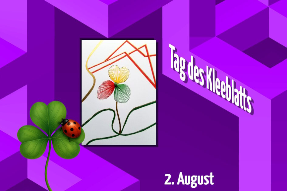 violett, Grafik, Geometrie, Herz, Grußkarte, Fadendesign, Kleeblatt, Marienkäfer, Dach über dem Kopf,