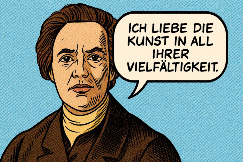 Marie Bock, Künstlerporträt, Comic, Gewebtes,