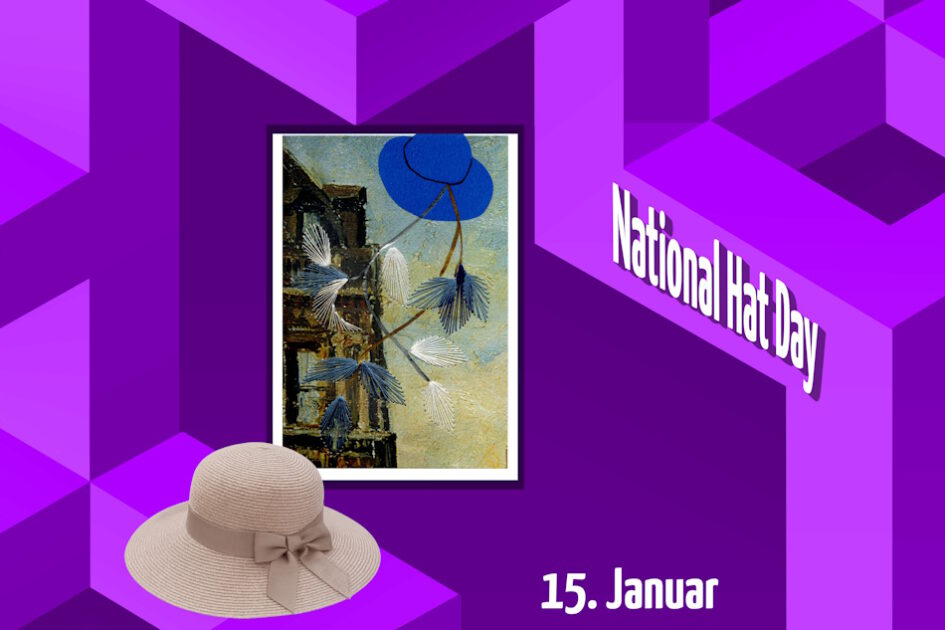 violett, Grafik, Geometrie, Grußkarte, Fadendesign, Damenhut,