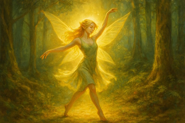 Wald, Elfe, Tanz, Licht,