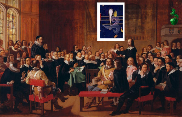 Grußkarte, Fadendesign, Schottland, Treffen von Theologen, Streitgespräch, Einhorn, Smaragd, Kartenhalter,