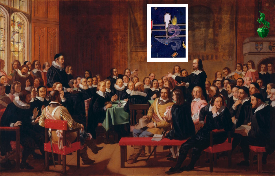 Grußkarte, Fadendesign, Schottland, Treffen von Theologen, Streitgespräch, Einhorn, Smaragd, Kartenhalter,