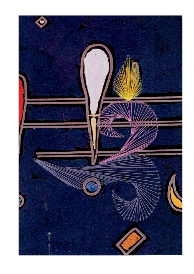 Designerkarte, Designer Karte, Grafik, Kunst, Fadenbild, Fadengrafik, kunstvoll, exklusive Faltkarte, Faltkarte, Grußkarte, Fadentechnik, moderne Kunst, Design, Tafelbild, Kerze, Wassily Kandinsky;