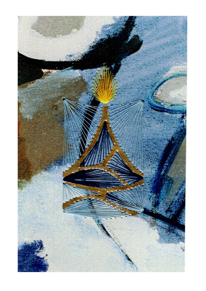 Designerkarte, Designer Karte, Grafik, Kunst, Fadenbild, Fadengrafik, kunstvoll, exklusive Faltkarte, Faltkarte, Grußkarte, Fadentechnik, moderne Kunst, Design, Kerze, moderne Kunst, abstrakte Kunst, Wassily Kandinsky