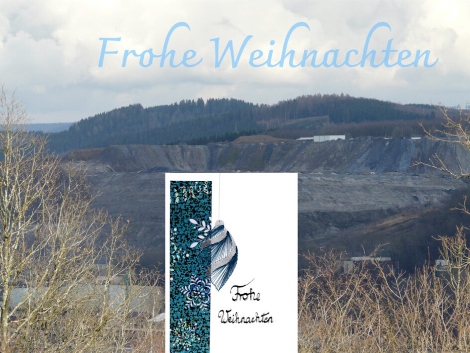 Grußkarte, Fadendesign, Siegen, Geisweid, Klafeld, Bergbau, Weihnachtszapfen