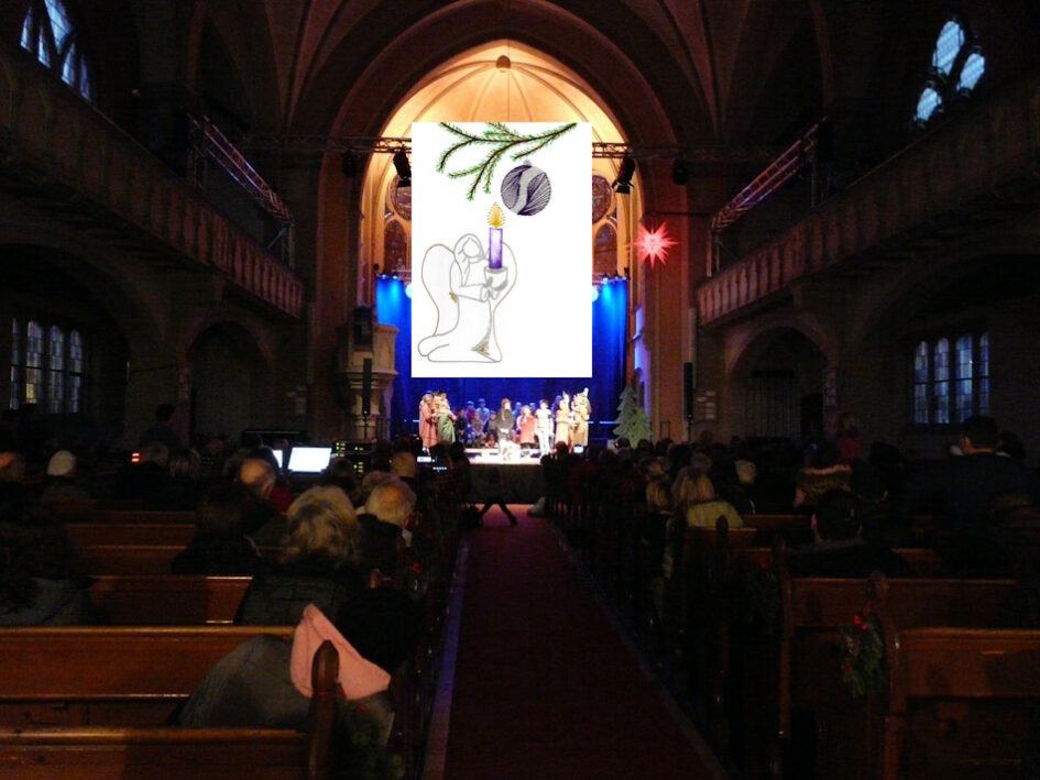 Grußkarte, Fadendesign, Kirche, Talkirche, Geisweid, Klafeld, Weihnachtsmarkt,