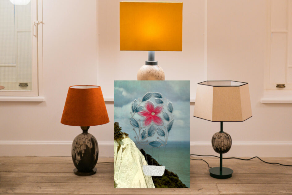 Grußkarte, Fadendesign, Lampen, warmes Licht, Dreieinigkeit,